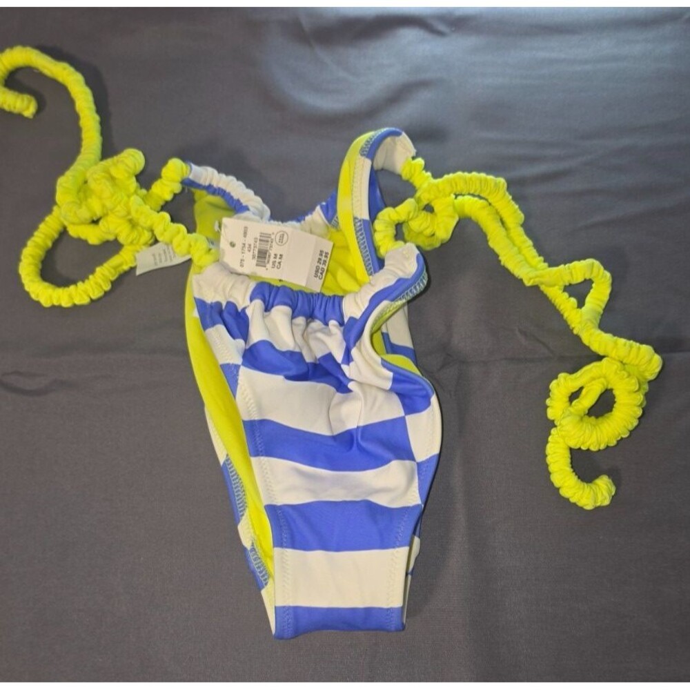 Aerie Blue Yellow Swim Suit Bottom Cheekiest Swim Bathing Suit Bottom M New Med